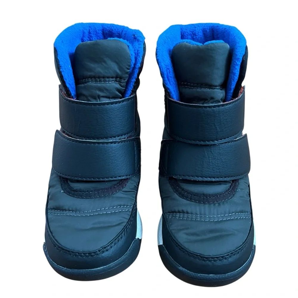 Sorel Whitney II Strap Waterproof Snow Boots Black Blue Size 8 Toddler